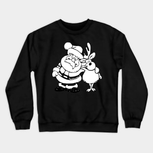 Christmas Santa Clause and Deer Crewneck Sweatshirt